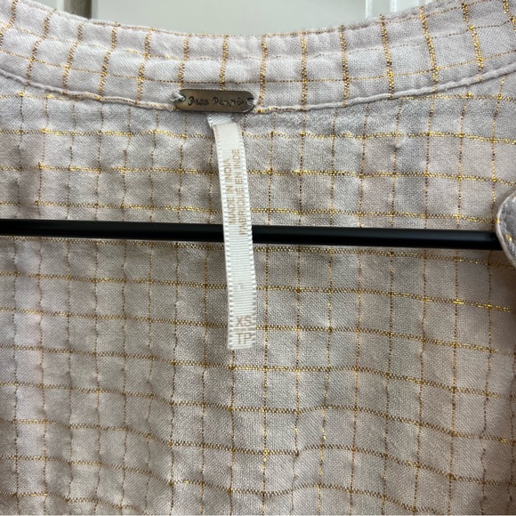 Free People Shimmer Tunic w/ Pockets in Pink & Grey, Size XS - Picture 3 of 8